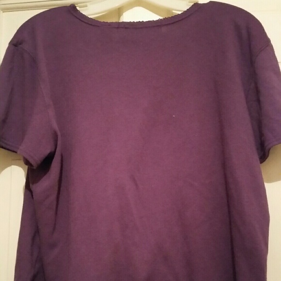 Karen Scott Purple Button Down Top Sz L - Picture 2 of 3